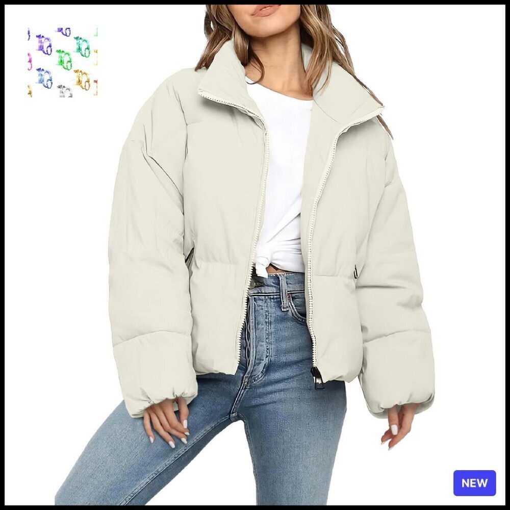 Quilted Puffer Jacket Winter Warm Lightweight Cropped Fit Chic Outerwear